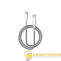 Кабель Borofone BX25 USB (m)-microUSB (m) 1.0м 2.4A нейлон белый (1/360)