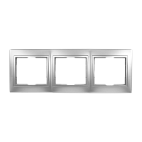 Рамка Smartbuy 3-местная горизонтальная серебро "Венера"