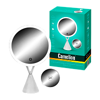 Зеркало Camelion M282-DL настольное подставка с подсветкой/5x белый (1/3) 