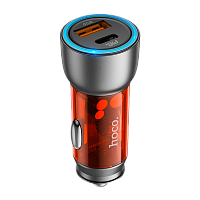 Автомобильное З/У HOCO NZ8 1USB/Type-C 25W QC3.0 коричневый (1/13/130) 