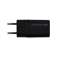Сетевое З/У GoPower GPQC09 1USB+1Type-C 35W QC3.0 GaN черный