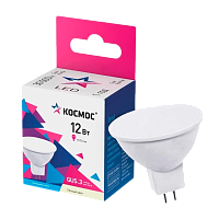 Лампа светодиодная Космос JCDR GU5.3 12W 6500К 174-265V софит матовая (1/10/80)