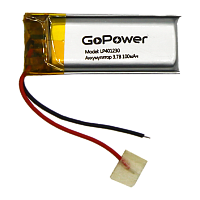 Аккумулятор Li-Pol GoPower LP401230 PK1 3.7V 100mAh с защитой (1/10/250)