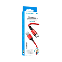 Кабель Borofone BX54 USB (m)-Type-C (m) 1м 2.4A нейлон красный (1/360)