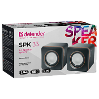 Колонки 2.0 Defender SPK-33 5W USB черный оранжевый (1/100) 