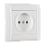Розетка Makel Defne 1гн. 16A Б/З пластик белый 42001022 (1/12)