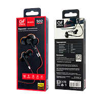 Наушники внутриканальные GFPower S02 с микр. черный 