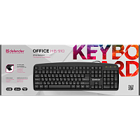 Клавиатура проводная Defender HB-910 Office классическая USB 1.5м черный (1/20)