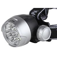 Фонарь налобный ЭРА G17 1.3W 17LED от батареек черный серебряный (1/25/100)