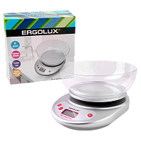 Весы кухонные Ergolux ELX-SK05-C03 электронные 5кг со съемной чашей серый (1/24)