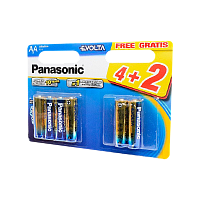 Батарейка Panasonic EVOLTA LR6 AA BL4+2 Alkaline 1.5V (6/72)