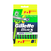 Бритва одноразовая Gillette "BLUE3 Simple Sensitive" 3 лезвия 8шт. (1/6)