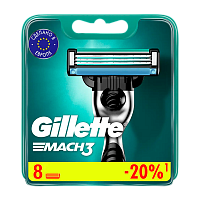 Сменные кассеты Gillette "MACH3" 3 лезвия 8шт. (цена за 1 шт) (8/80) 