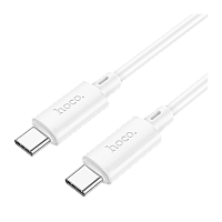 Кабель HOCO X88 Type-C (m)-Type-C (m) 1м 60W ПВХ белый (1/420)