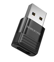 Переходник Borofone BV18 USB (m)-Type-C (f) OTG черный