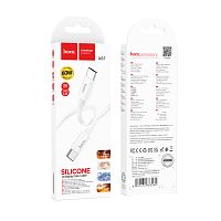 Кабель HOCO X87 Type-C (m)-Type-C (m) 1м 3.0A 60W силикон белый (1/36/360)