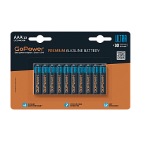 Батарейка GoPower ULTRA LR03 AAA BL10 Alkaline 1.5V (10/100/800)