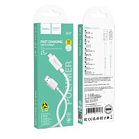 Кабель HOCO X107 USB (m)-microUSB (m) 1м 2.4A ПВХ белый (1/31/310)