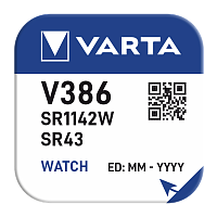 Батарейка Varta 386 (SR43W) BL1 Silver Oxide 1.55V (1/10/100)