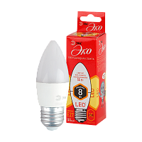 Лампа светодиодная ЭРА B35 E27 8W 2700К 220-240V свеча Eco (1/10/100)