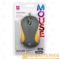 Мышь проводная Defender MS-970 Accura классическая USB серый оранжевый (1/40)