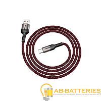 Кабель HOCO U68 USB (m)-microUSB (m) 1.2м 4.0A ткань черный (1/20/200)