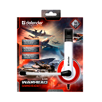Наушники полноразмерные Defender G-120 Warhead с микр. игровые красный белый (1/28)