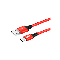 Кабель HOCO X14 USB (m)-Type-C (m) 1м 2.0A нейлон красный черный (1/33/330)