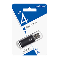 Флеш-накопитель Smartbuy V-Cut 4GB USB2.0 пластик черный
