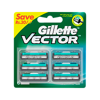 Сменные кассеты Gillette "Vector" 2 лезвия 6шт. (цена за 1 шт) для Slalom Plus (6/60) 