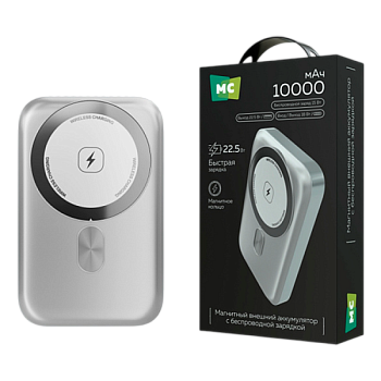 Внешний аккумулятор MORE CHOICE РВ23-10 10000mAh 3.0A 22.5W 1USB+1Type-C PD3.0 серый