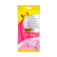 Бритва одноразовая BIC "Twin Lady" 2 лезвия 8+2шт. (1/20)
