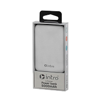 Внешний аккумулятор Intro PB600 5000mAh 2.0A 2USB/Type-C белый (1/50)