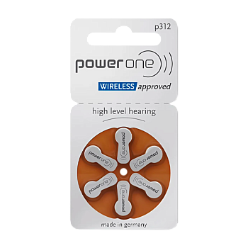 Батарейка PowerOne ZA312 BL6 Zinc Air 1.45V (6/60/300)