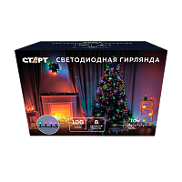 Гирлянда Старт НГ 100LED 10.0м нить 8 режимов мульти (1/25/100)