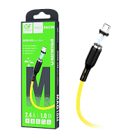 Кабель GFPower MAG18M USB (m)-microUSB (m) 1м 2.4A ПВХ магнит желтый (1/200/800)