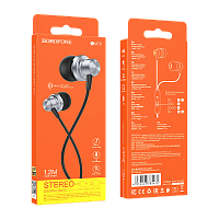 Наушники внутриканальные Borofone BM70 с микр. серый (1/76/304)