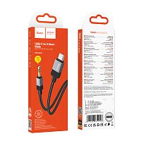 Кабель AUX HOCO UPA32B Jack 3.5mm (m)-Type-C (m) 1м нейлон черный (1/31/310) 