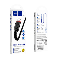 Кабель HOCO X59 USB (m)-Lightning (m) 1м 2.4A нейлон черный (1/30/300)
