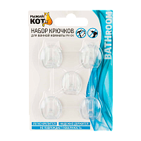 Крючки Рыжий кот PH-04 клеевая основа 2.5х2.2см 5шт. прозрачный (1/24/144)