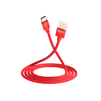 Кабель HOCO U55 USB (m)-Type-C (m) 1.2м 2.4A нейлон красный (1/25/250)