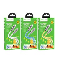 Кабель HOCO U113 Type-C (m)-Type-C (m) 1м 100W силикон синий (1/22/220)