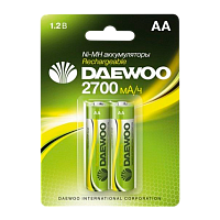 Аккумулятор бытовой Daewoo HR6 AA BL2 NI-MH 2700mAh (2/20/100)