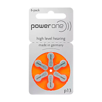 Батарейка PowerOne ZA13 BL6 Zinc Air 1.45V (6/60/300)