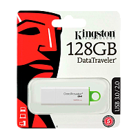 Флеш-накопитель Kingston DataTraveler G4 128GB USB3.0 пластик белый зеленый 