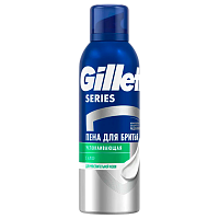Пена для бритья Gillette Series SOOTHING 200мл для чувствительной кожи с алоэ (1/6)
