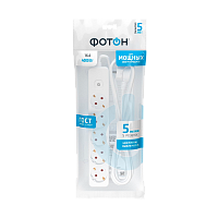 Удлинитель Фотон 16-55ЕS 5р.С/З 16A 5.0м с выкл. ПВС 3x1мм² белый (1/20)