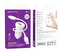Сетевое З/У Borofone BZ18 1USB 2.1A 18W QC3.0 с кабелем microUSB белый (1/48/192)