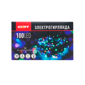 Гирлянда Старт НГ 100LED 4м нить 8 режимов мульти (1/25/100)