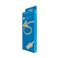 Кабель Borofone BX26 USB (m)-Lightning (m) 1.0м 2.4A нейлон золотой (1/360)